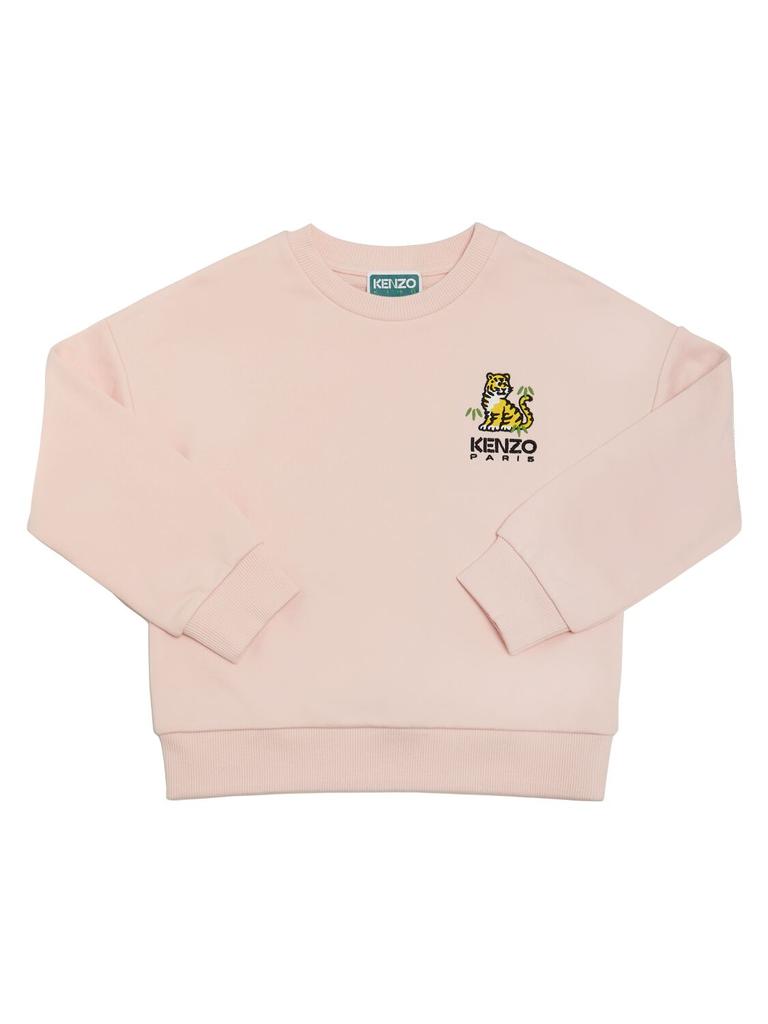 KENZO KIDS Cotton Sweatshirt W/ Logo Patch