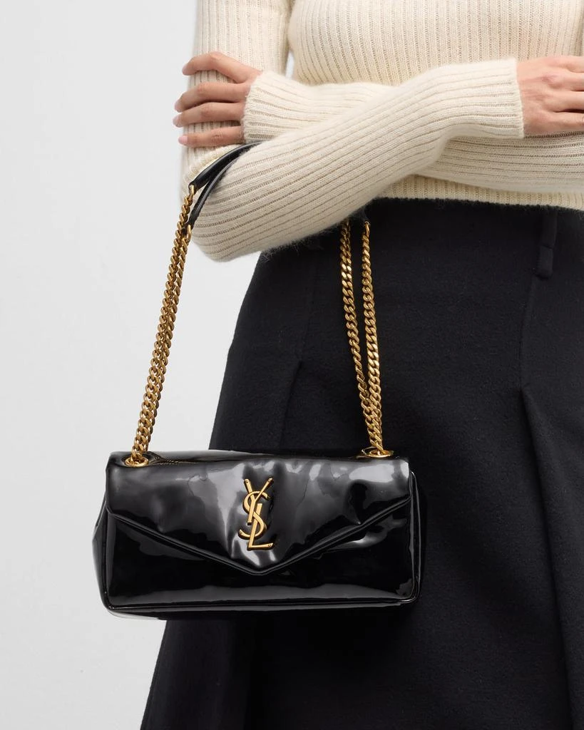 Yves Saint Laurent Claypso Small YSL Shoulder Bag in Patent Leather 4