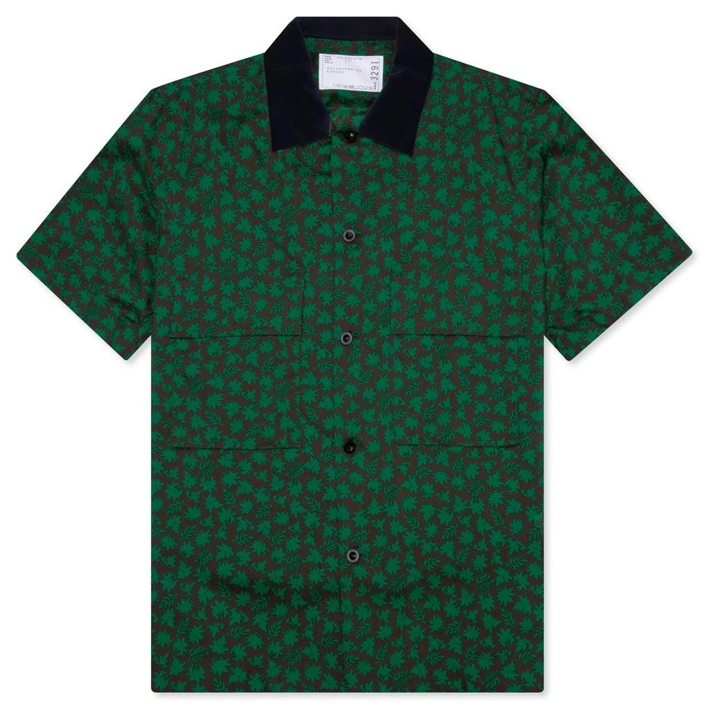 Sacai Floral Print Shirt - Green 1