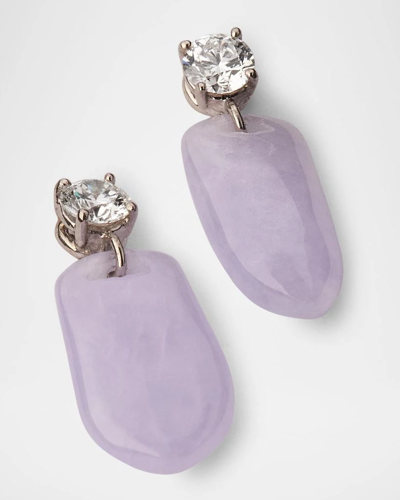NM Estate Estate Platinum Lavender Jadeite and Diamond Earrings 3