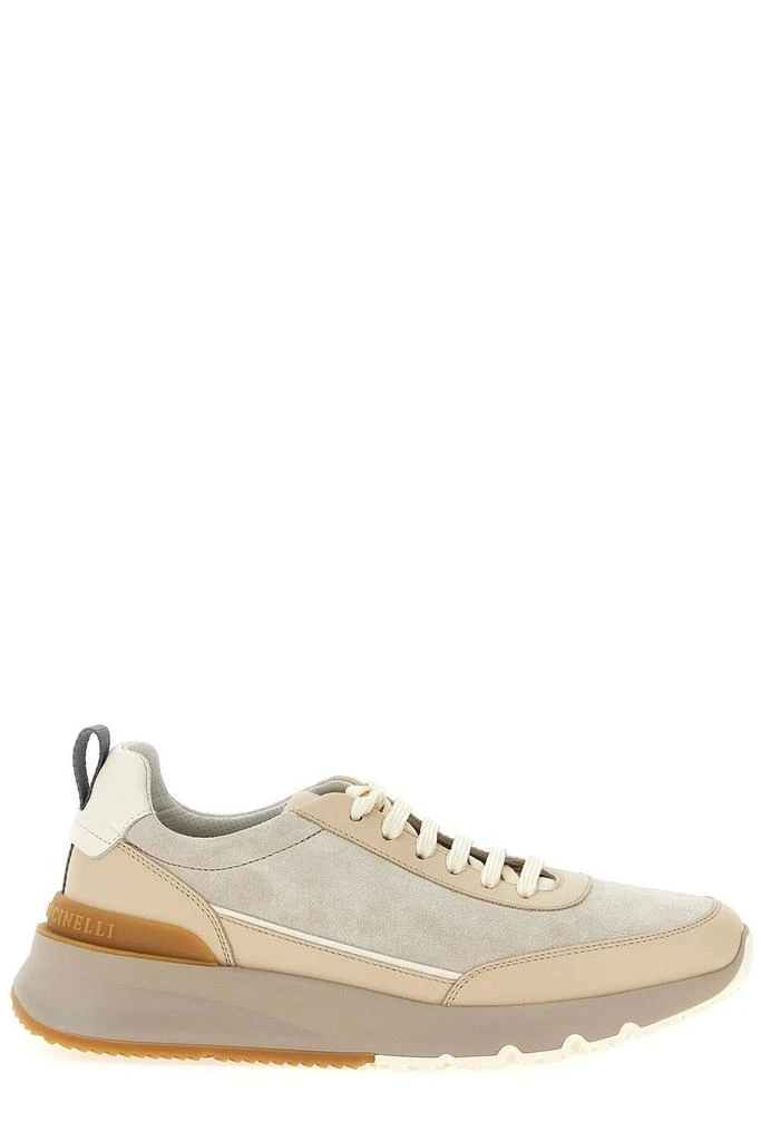 Brunello Cucinelli Brunello Cucinelli Logo Embossed Lace-Up Sneakers 1