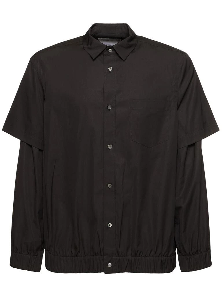sacai Black Expansion Panel Shirt - Shirts - BeyondStyle