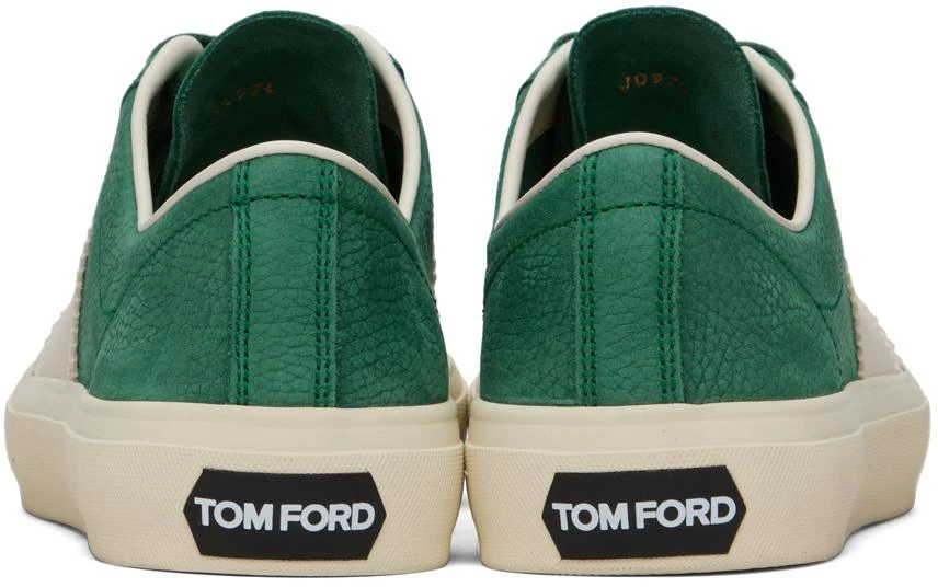Tom Ford Green Leather Cambridge Sneakers 2