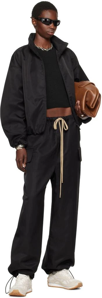 Essentials Black Recycled Nylon Track Jacket 5