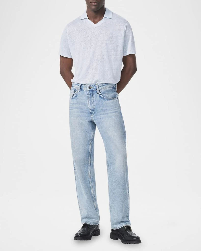 Rag & Bone Men's Linen Johnny Collar Polo Shirt 4