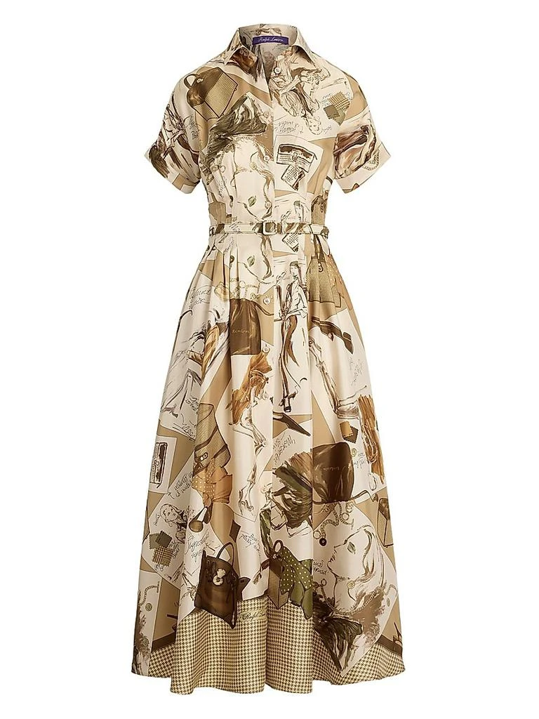 Ralph Lauren Donatella Diary-Print Silk Maxi Shirtdress 1