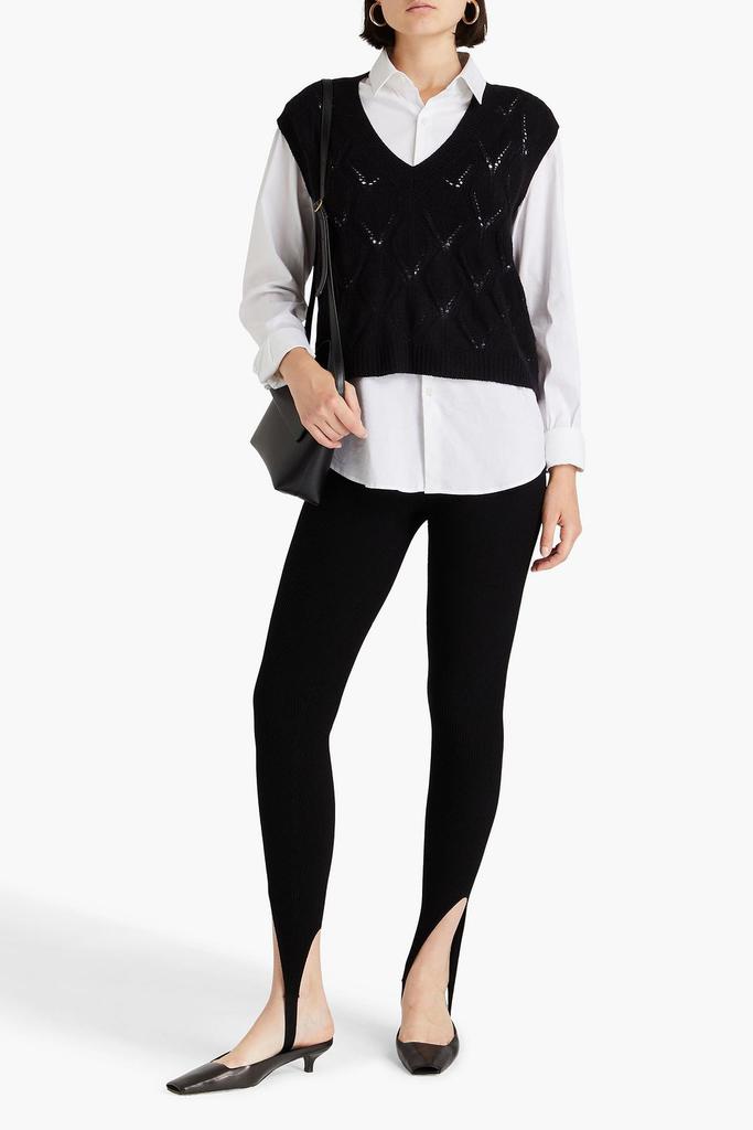 Autumn Cashmere Pointelle-knit cashmere vest