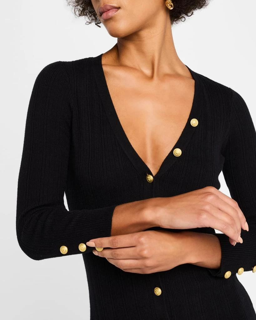 L'Agence Kyra Button-Front Duster Midi Dress 5
