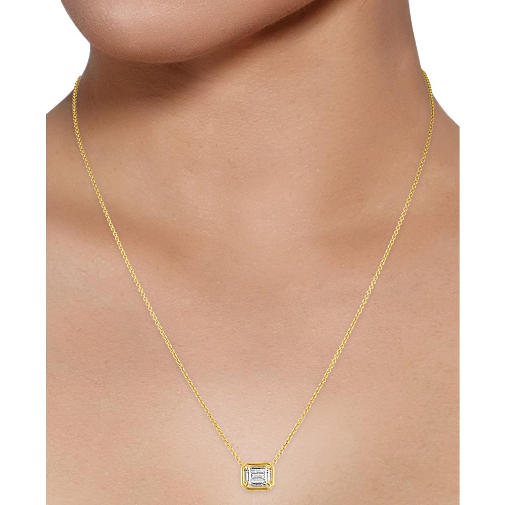 Alethea™ Certified Diamond Emerald-Cut Solitaire 18" Pendant Necklace (1/2 ct. t.w.) in 14k Gold Featuring Diamonds from the Beers Code of Origin, Created for Macy's