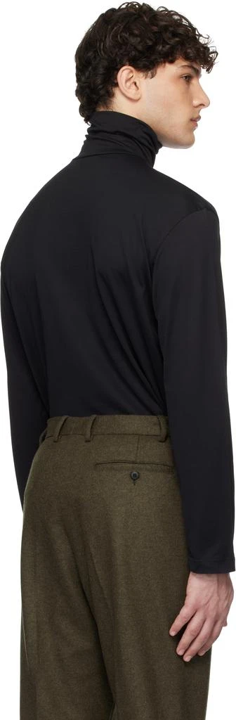 Sunspel Black Long Sleeve Roll Neck Turtleneck 3
