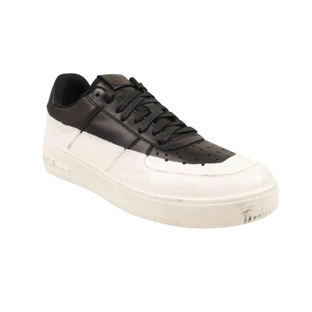 424 ON FAIRFAX Black Wax Dip Low Leather Sneakers 1