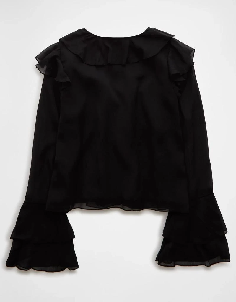 AE AE Long-Sleeve Chiffon Ruffle Blouse 4