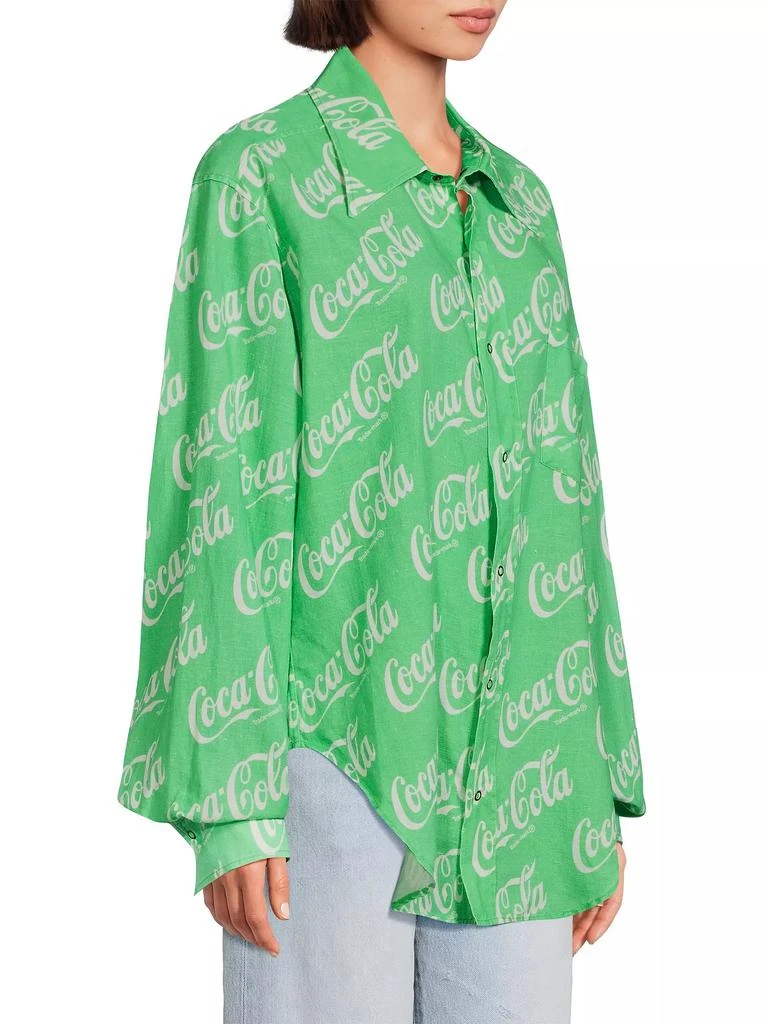 ERL ERL x Coca-Cola Cotton & Linen-Blend Button-Front Shirt 8