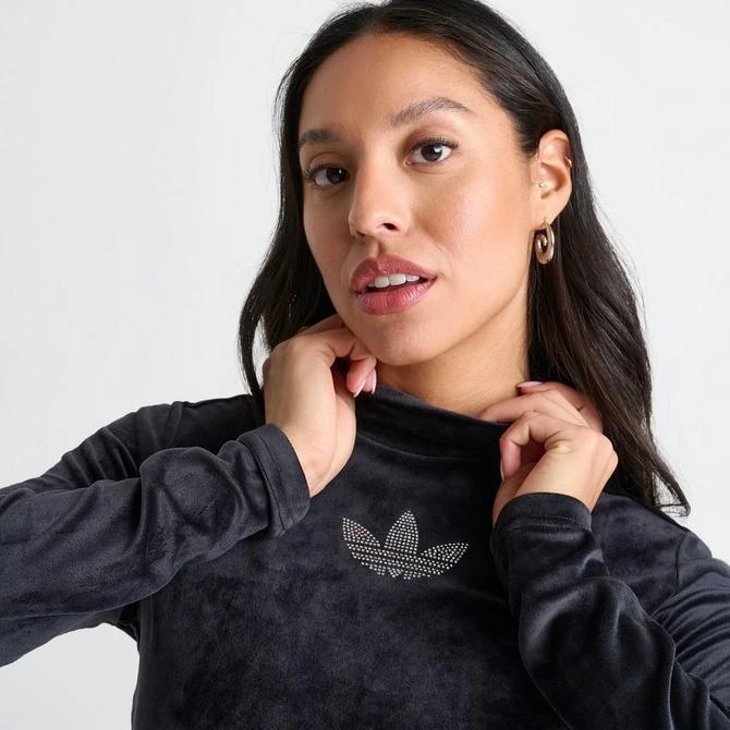 Adidas Women's adidas Originals Bling Long-Sleeve Mock Crop Top 9