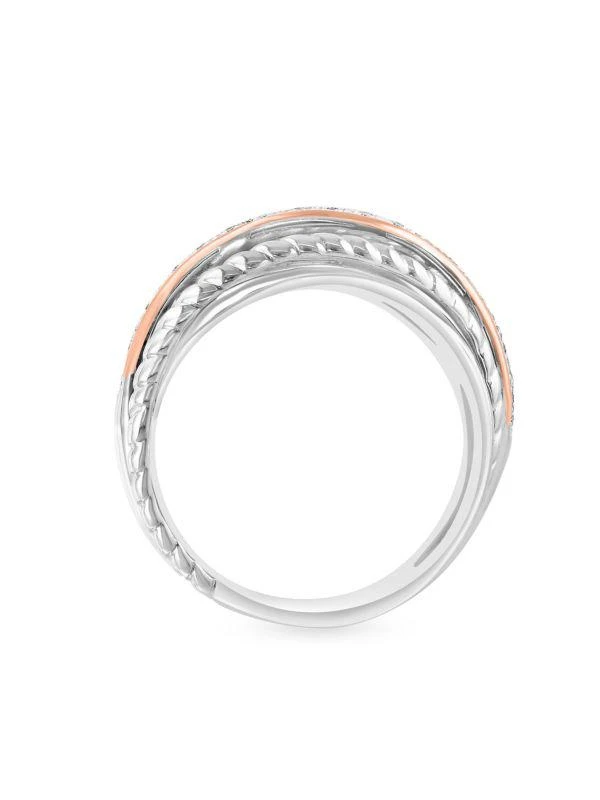 Effy Diamond, Sterling Silver and 14K Rose Gold Ring 3
