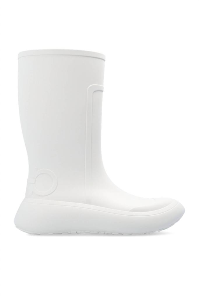 Salvatore Ferragamo Women's Rain Boots With Logo In White