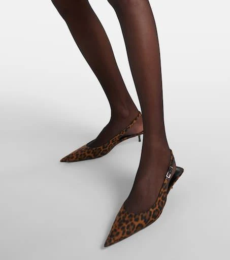Yves Saint Laurent Cherish 30 leopard-print slingback pumps 4