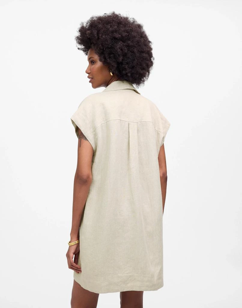 Madewell Utility Short-Sleeve Mini Shirtdress in 100% Linen 4