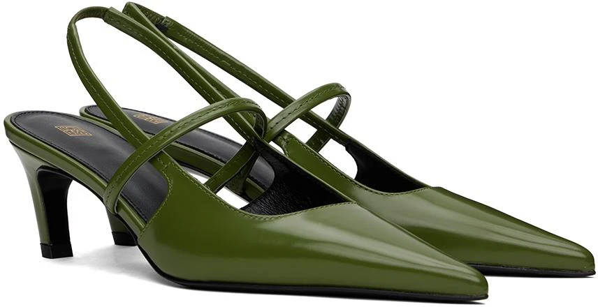 Totême Green 'The Sharp Slingback' Heels 4