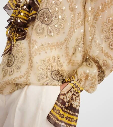 ETRO Ruffled paisley silk-blend blouse 5