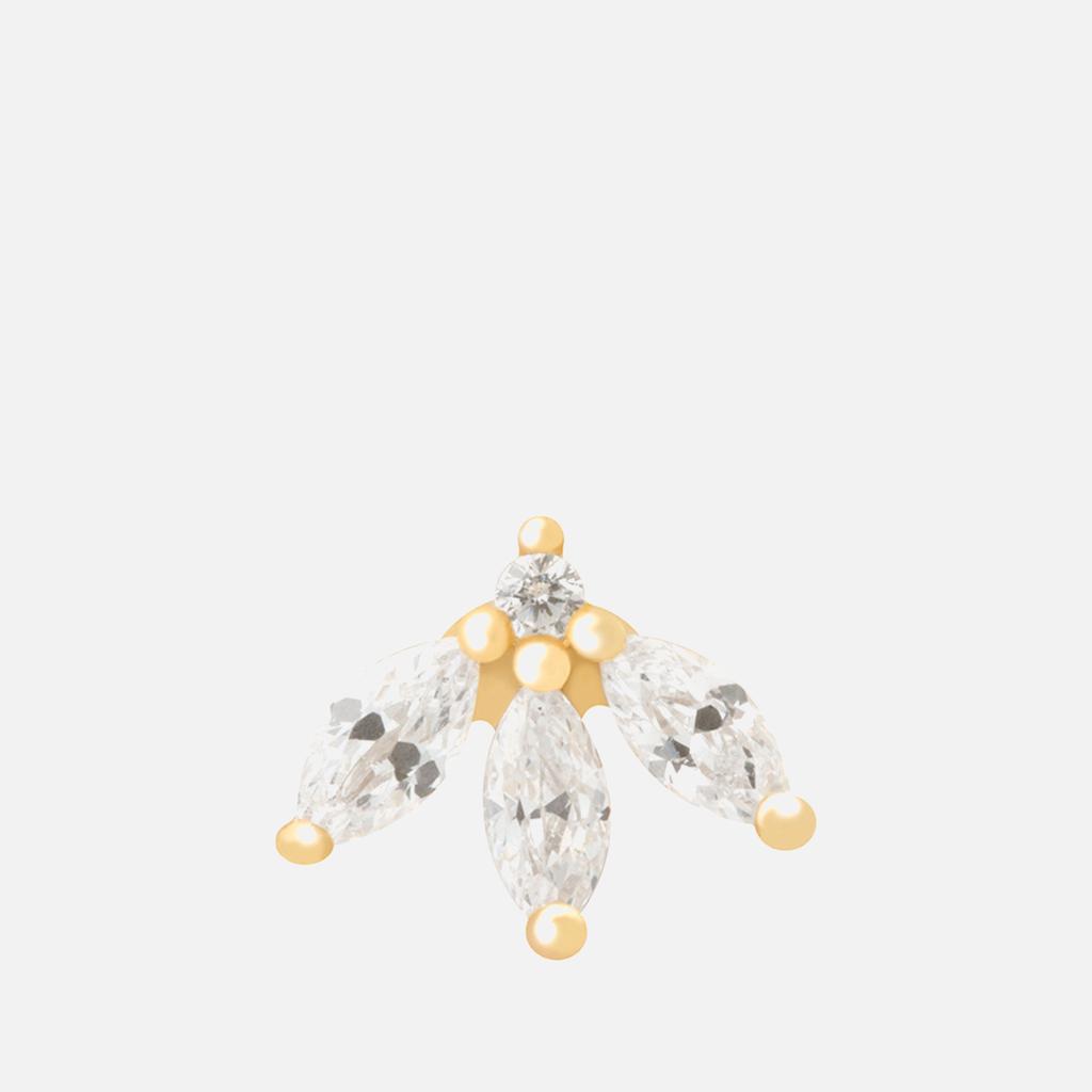 ASTRID & MIYU Astrid & Miyu Gold-Plated Sterling Silver Navette Fan Barbell Single Earring