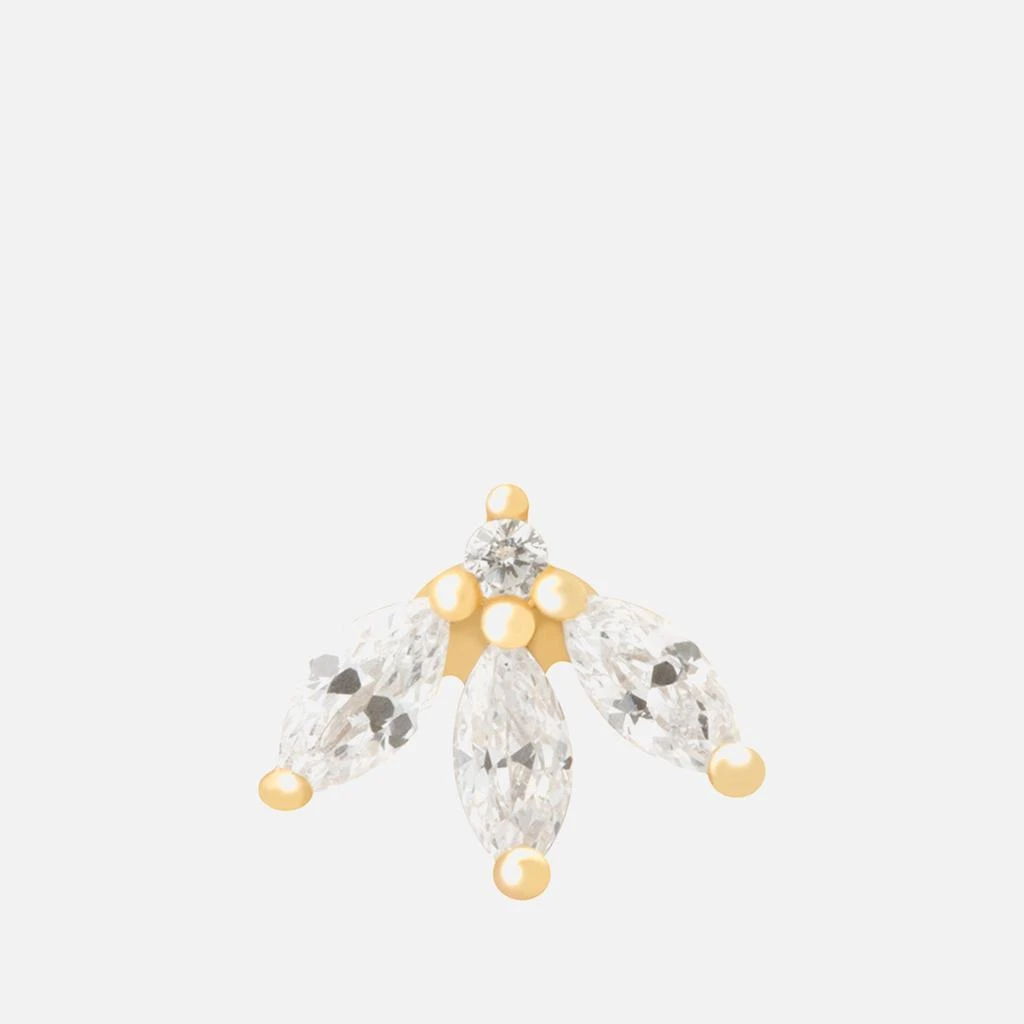 ASTRID & MIYU Gold-Plated Sterling Silver Navette Fan Barbell Single Earring 1