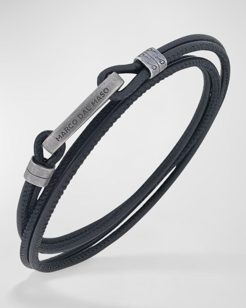 Marco Dal Maso Men's Lash Multi Wrap Smooth Leather Bracelet