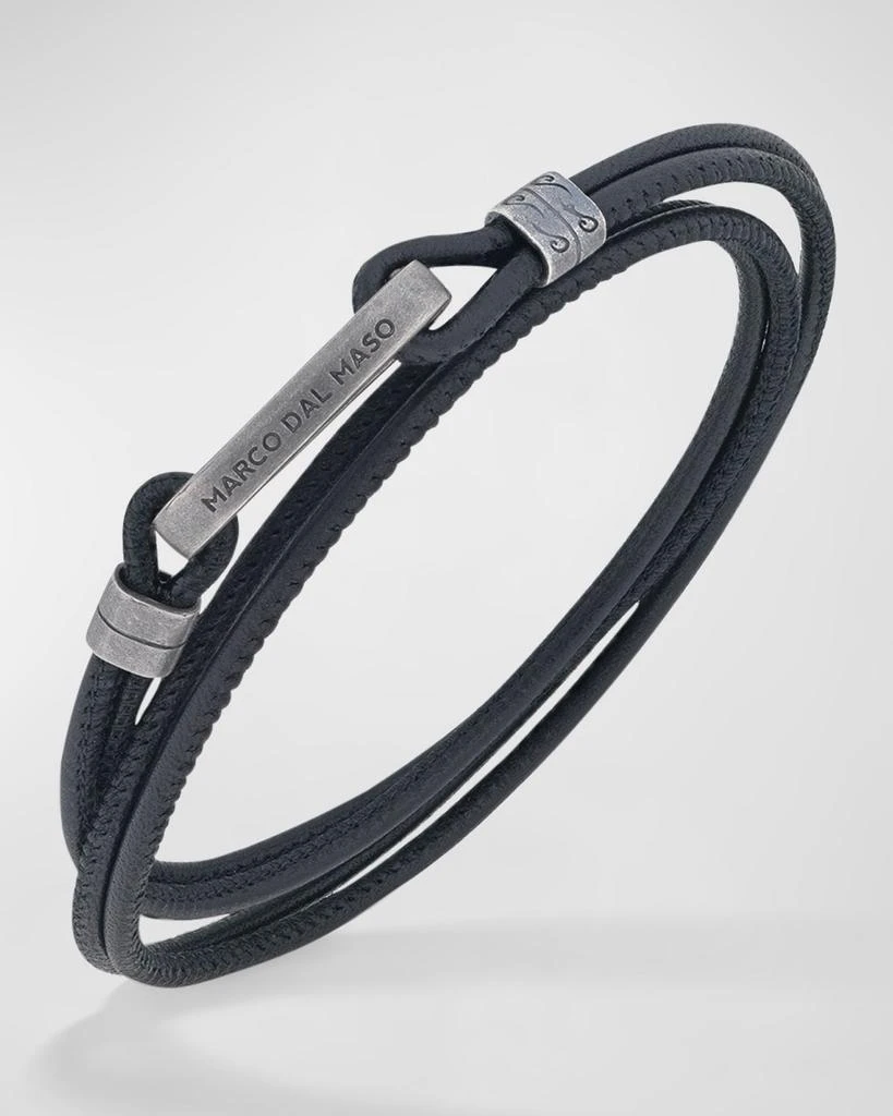 Marco Dal Maso Men's Lash Multi Wrap Smooth Leather Bracelet 1