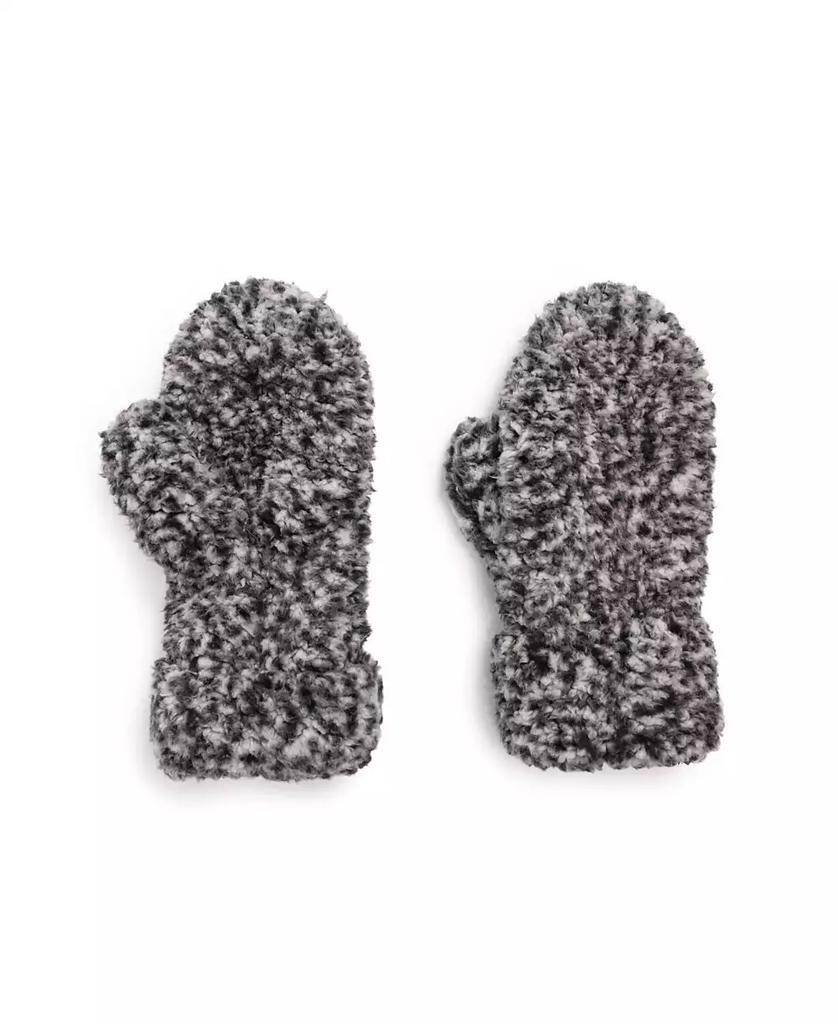 MUK LUKS Women's Sherpa Mitten Gloves, Frosted Black, One Size