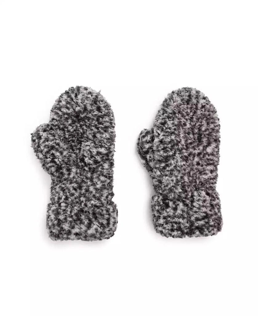 MUK LUKS Women's Sherpa Mitten Gloves, Frosted Black, One Size 1