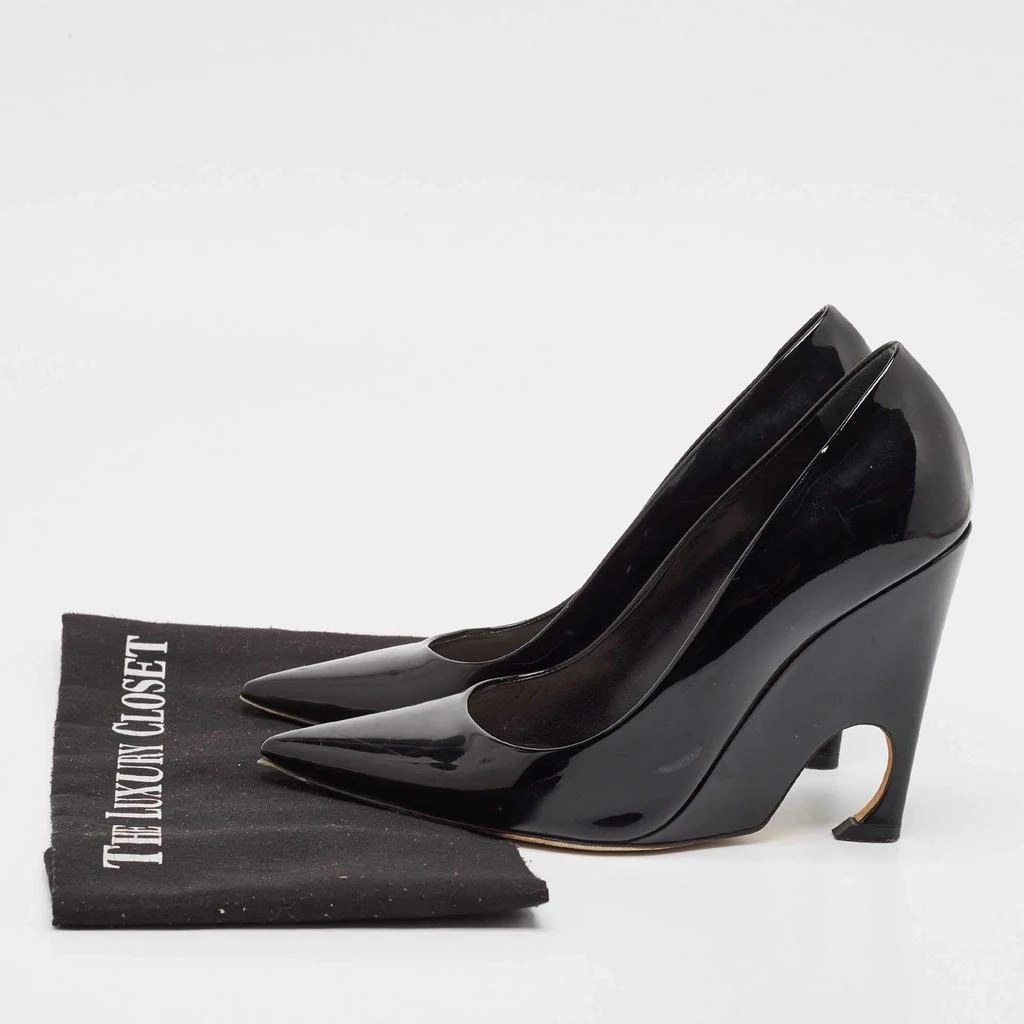 Dior Dior Black Patent Leather Optique Wedge Pumps Size 38 9