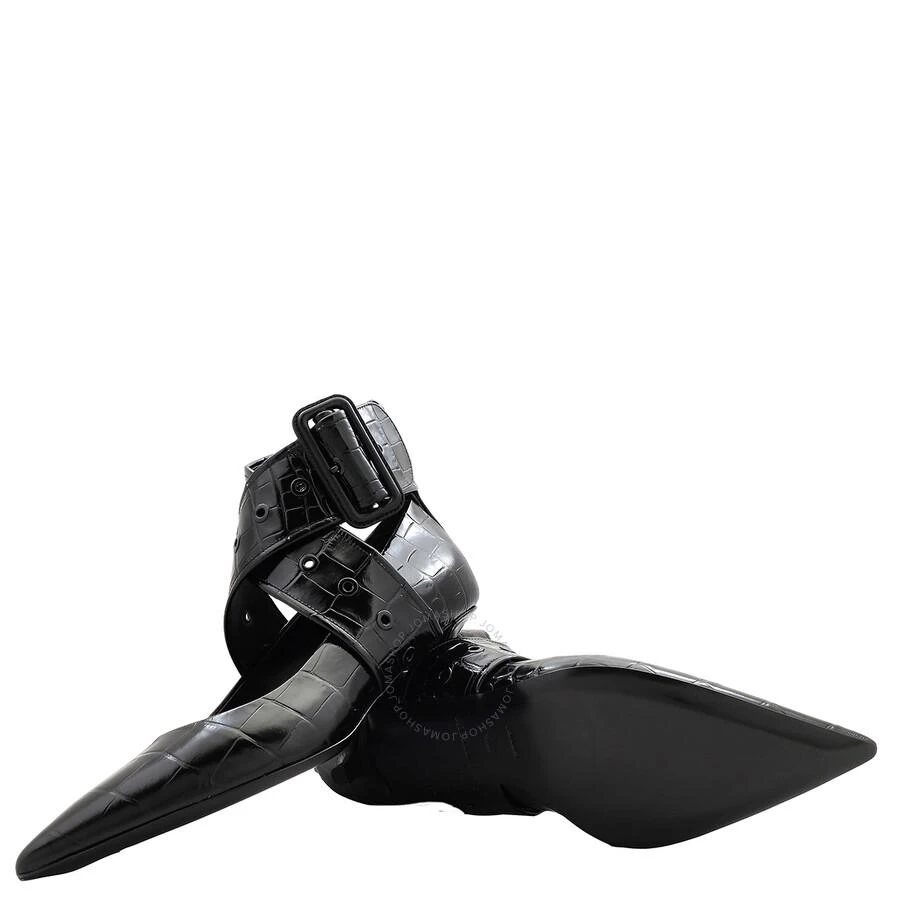 Burberry Kitten-Heel Point-Toe Embossed Leather Pumps 2
