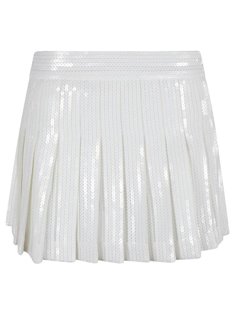 Parosh White Godot Sequined Mini Skirt 1