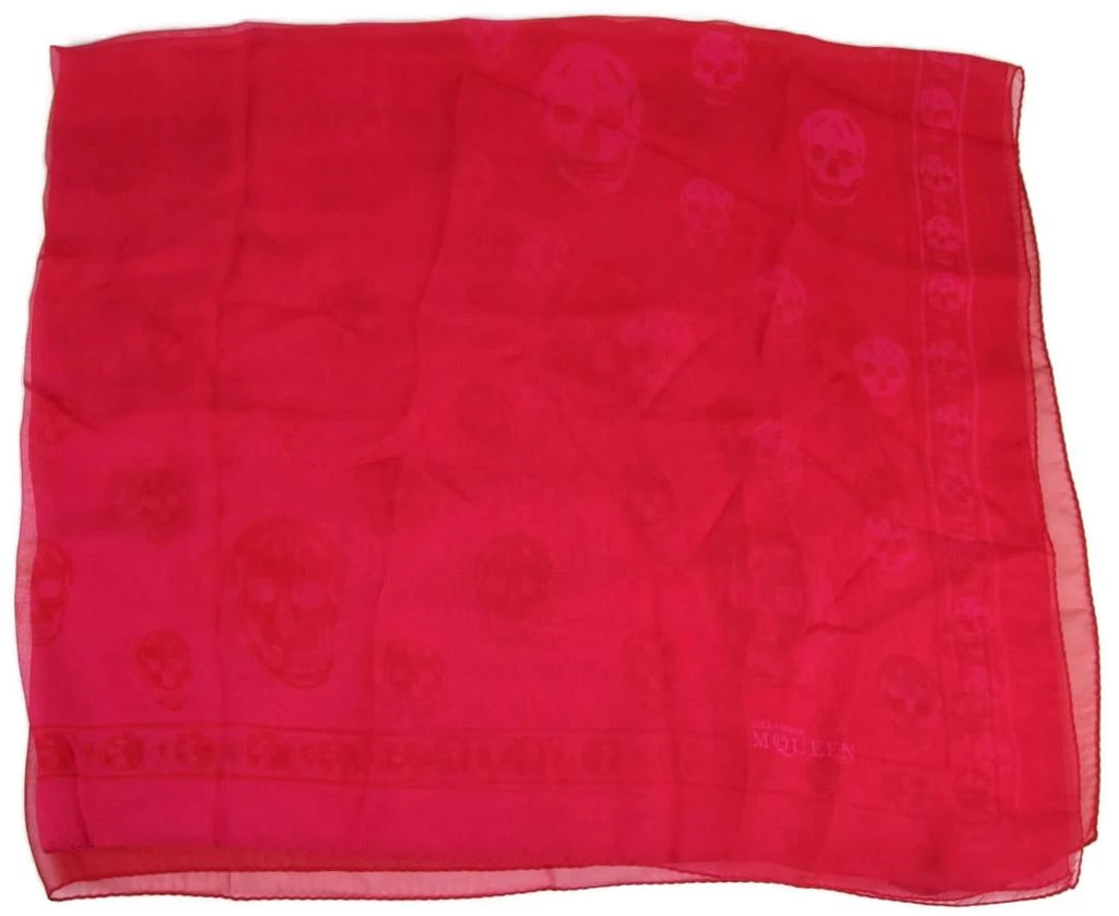 Alexander McQueen Alexander McQueen Women
s Silk Chiffon Skull Print Scarf 4