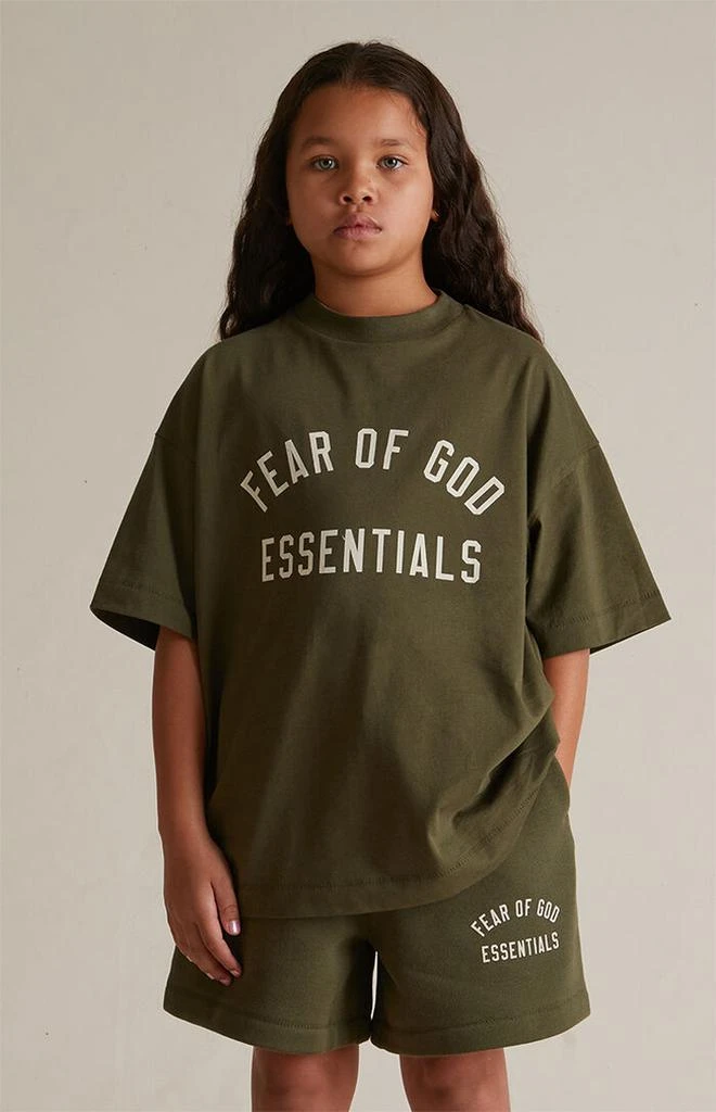 Essentials Kids Military Fleece Soccer Sweat Shorts 4