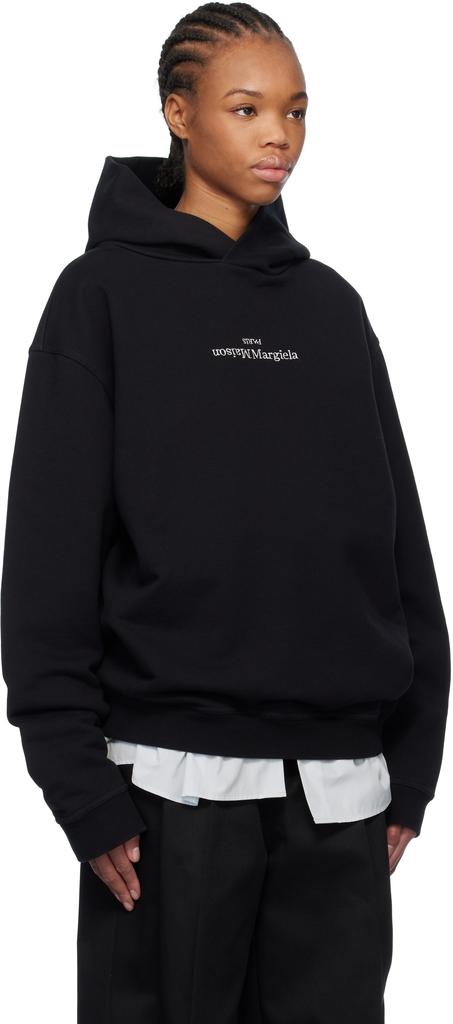 MAISON MARGIELA Black Distorted Logo Hoodie - Hoodies - Compare