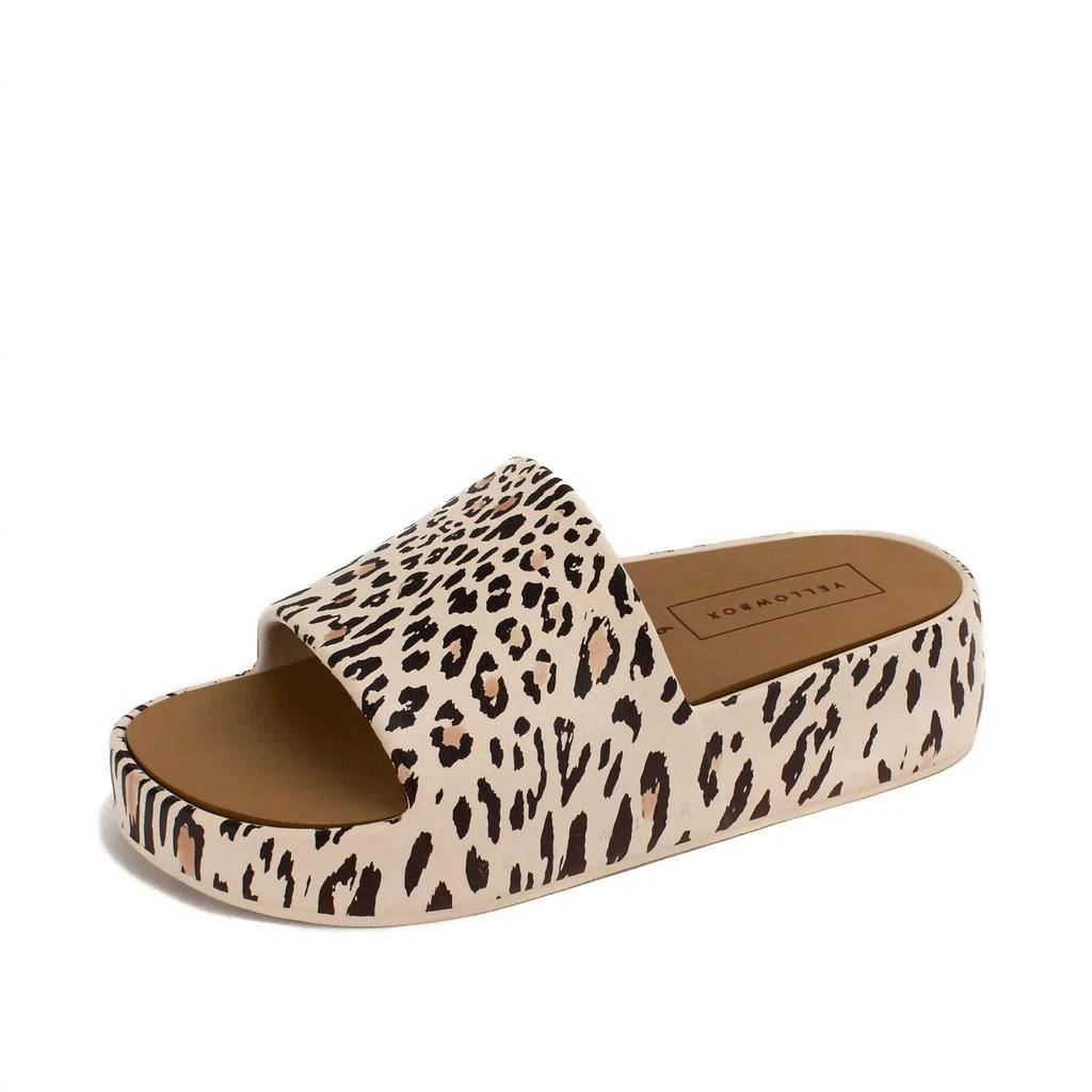 Yellow Box Women's Torrey Flatform Leopard Sandal In Beige 4