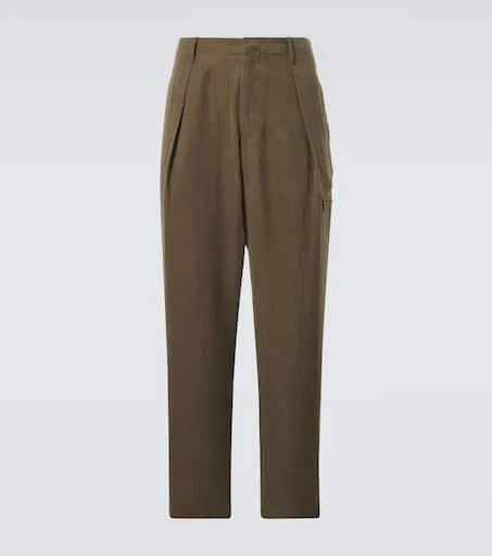 Giorgio Armani Linen-blend tapered pants 1