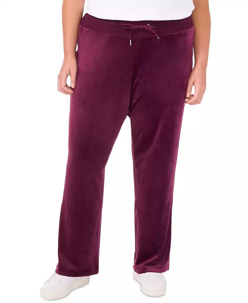Vince Camuto Plus Size Velour Drawstring-Waist Straight-Leg Pants, Created for Macy's 1