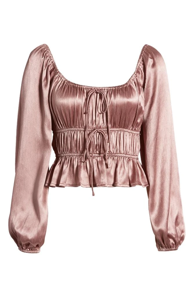 All in Favor Long Sleeve Textured Satin Top 5