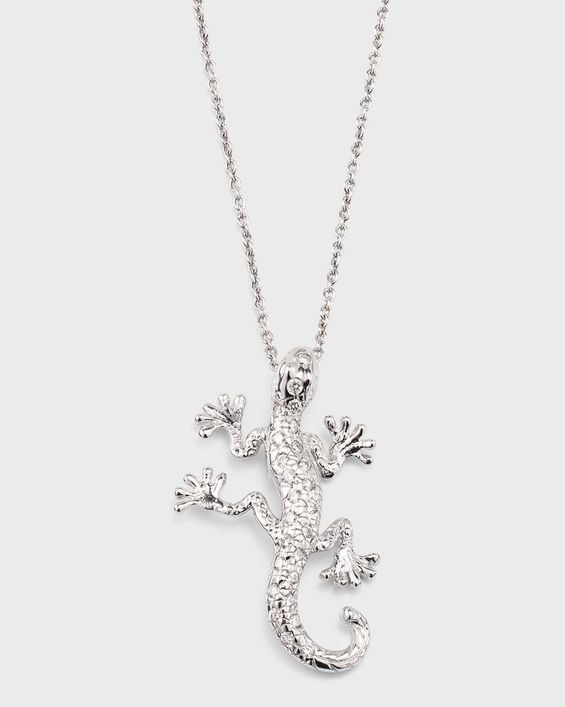 Roberto Coin 18K White Gold Diamond Gecko Pendant Necklace