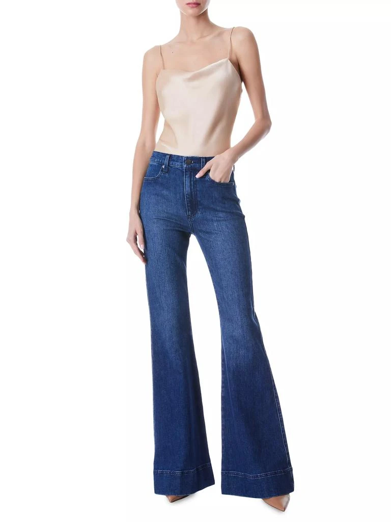 Alice + Olivia Harmon Draped Satin Tank Top 2