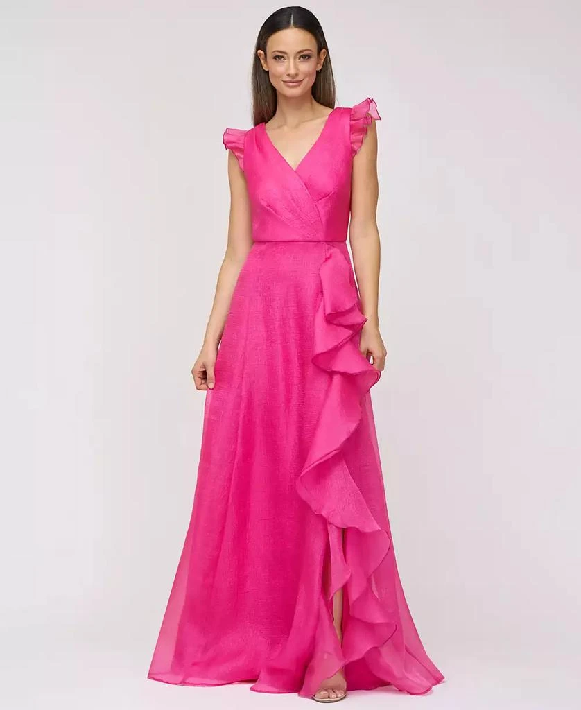 JS Collections Women's Cascading-Ruffle Flutter-Sleeve Gown 2