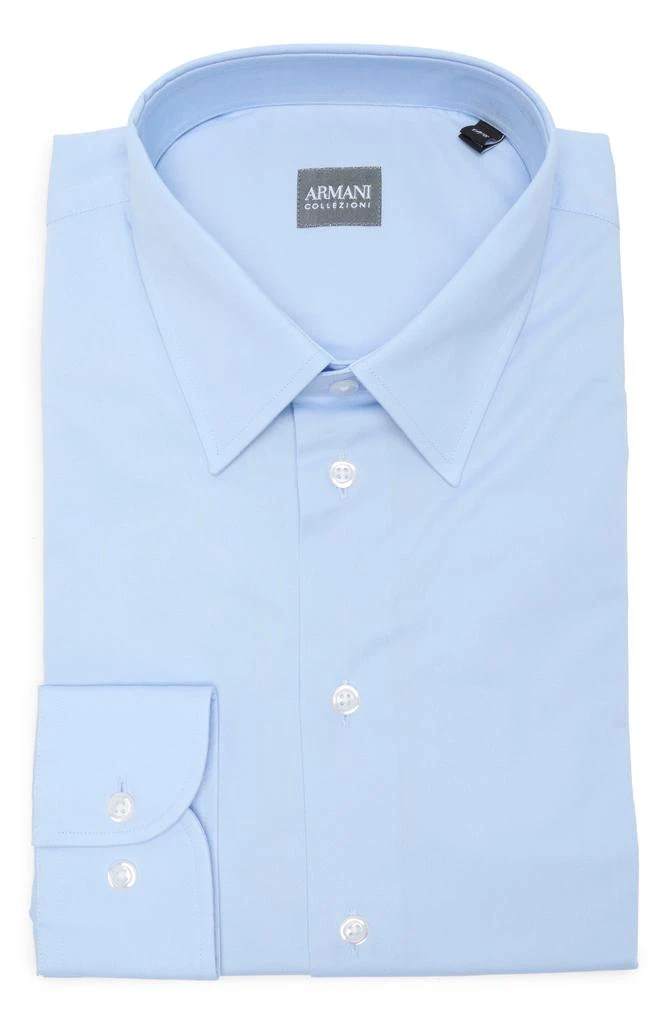 Armani Collezioni Solid Stretch Cotton Twill Dress Shirt 3