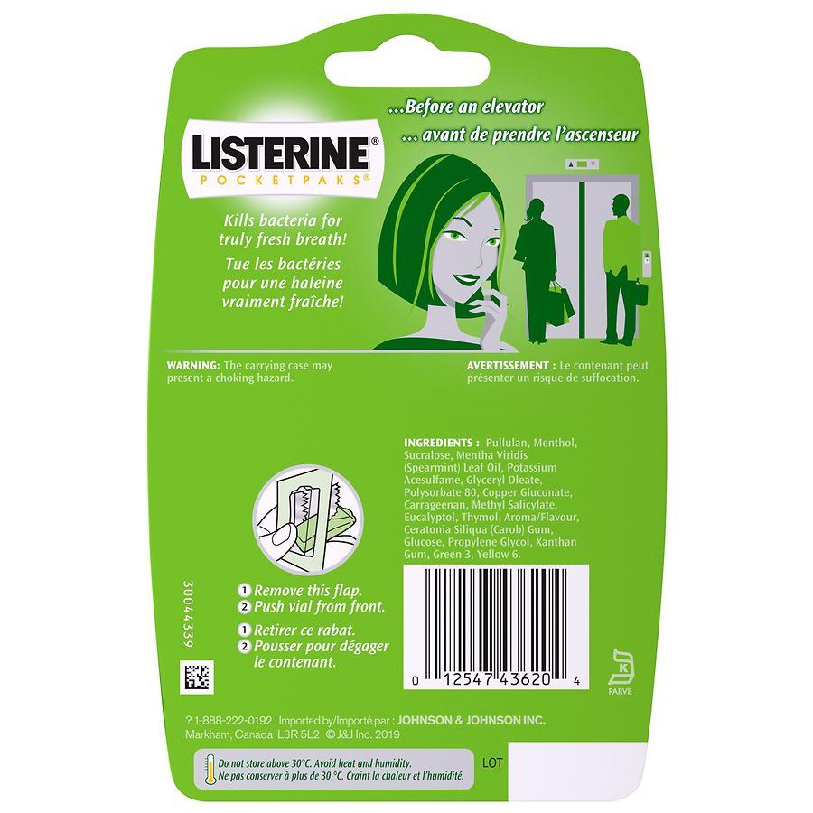 Listerine Pocketpaks Breath Freshener Strips Spearmint