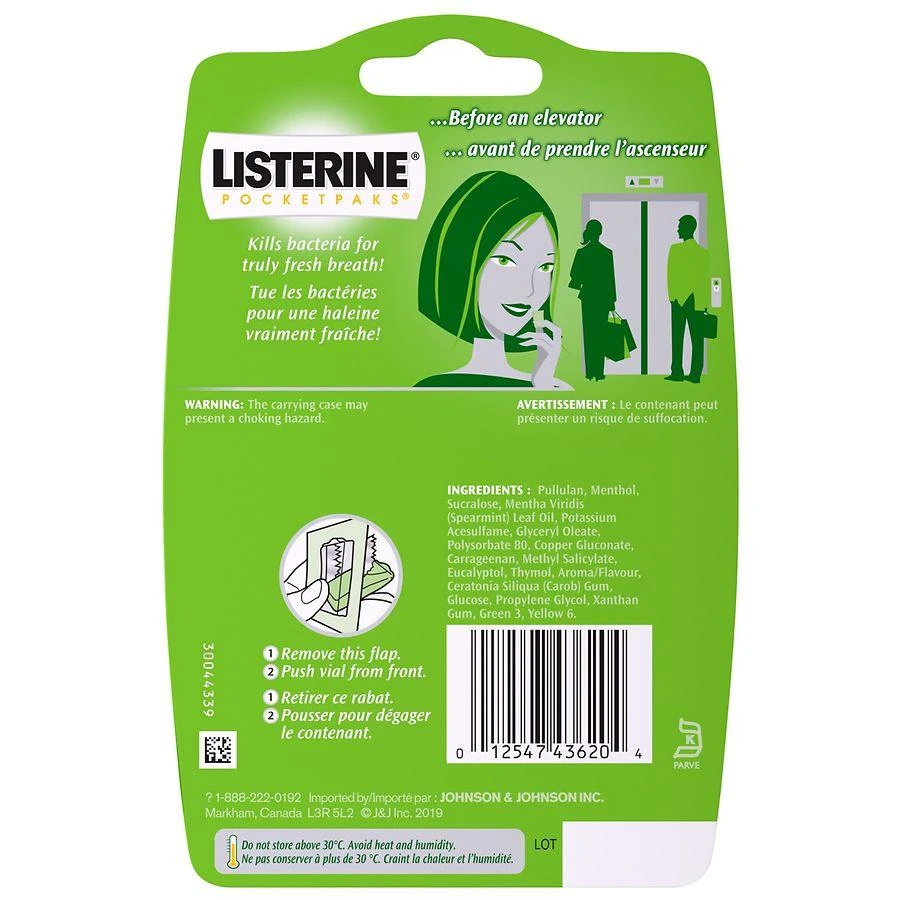 Listerine Pocketpaks Breath Freshener Strips Spearmint 2