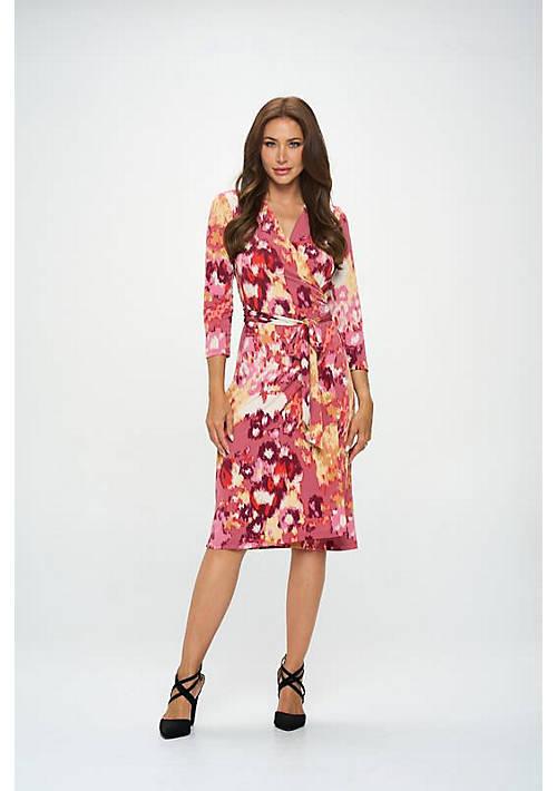 Renee C. C. Abstract Jersey Wrap Dress