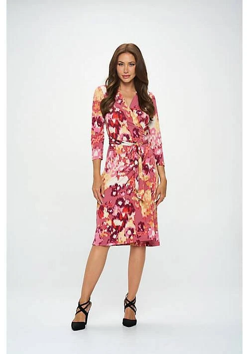 Renee C. C. Abstract Jersey Wrap Dress 1