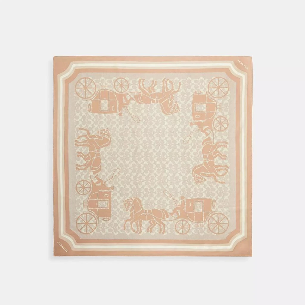 Coach Signature Horse And Carriage Print Silk Square Scarf 1
