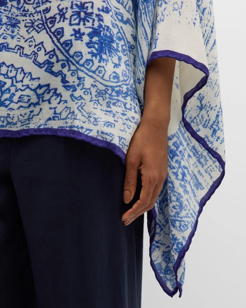 Rani Arabella Paisley Cashmere-Blend Printed Poncho 5